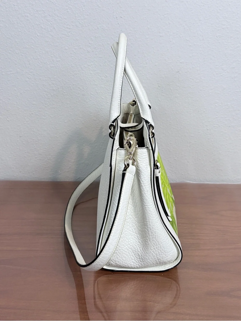 kate spade Perri Lane Romy Leather Satchel Monstera Leaf